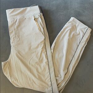 Athleta Gray and White Striped Pants
